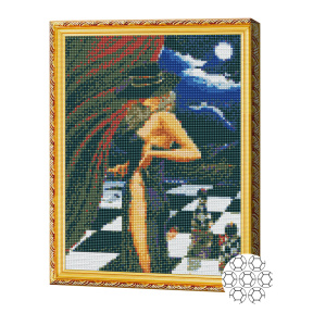 Regina șahului, 30х40 cm, mozaic cu diamante