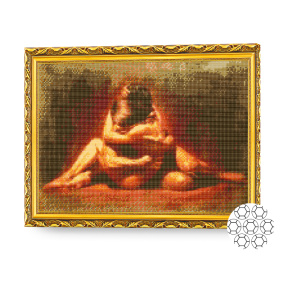 Îmbrățișarea dragostei, 40х50 cm, mozaic cu diamante