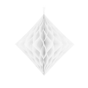 Decorațiune de hârtie „Diamant”, alb