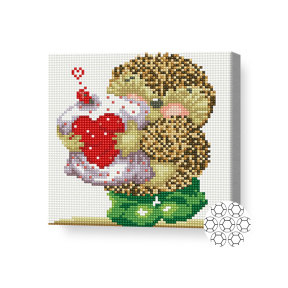 Aricel și inimioara, 20x20 cm, mozaic cu diamante