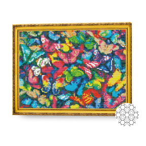 Fluturi multicolori, 30х40 cm, mozaic cu diamante