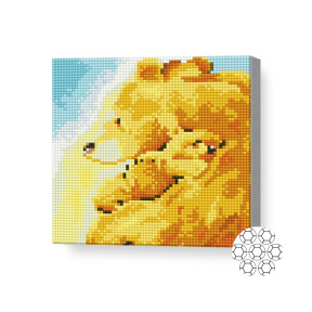 Медведица с медвежонком, 20х20 см, алмазная мозаика