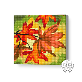 Осенние листья, 20х20 см, алмазная мозаика