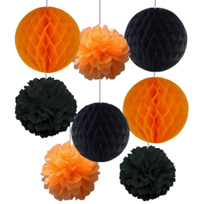Set de decorațiuni cu faguri, portocaliu-negru Halloween