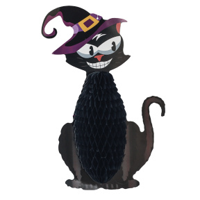 Decorat suspendat cu faguri Pisică neagră în pălărie Halloween