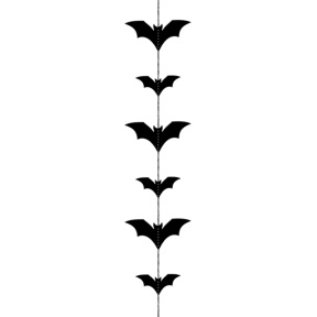 Ghirlandă din hârtie, Liliac, neagră, 1.5 m