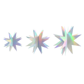 Ghirlandă din carton, Anul Nou, stele octogonale, mix 6 stele