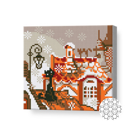 Mozaic cu diamante 20x20 cm Oraș în zăpadă