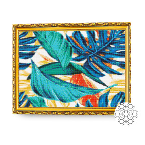 Mozaic cu diamante 40x50 cm. Frunziș multicolor