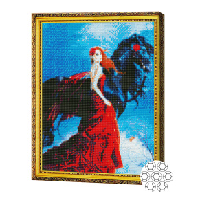 Mozaic cu diamante 40x50 cm Frumoasă și pisică