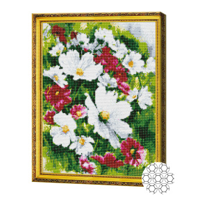 Mozaic cu diamante 40x50 cm. Flori din grădină