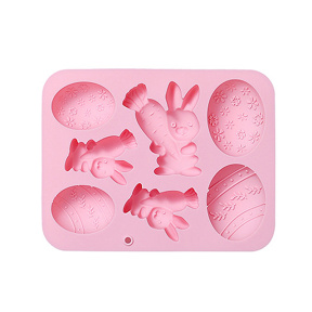 Formă silicon de Paște, Iepuraș, ouă, 18.6x14.4x2.5 cm