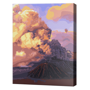 Nori peste vulcan, 40x50cm, pictură pe numere