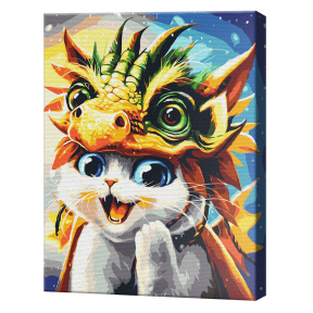 Кот-дракон, 40х50см, картина по номерам