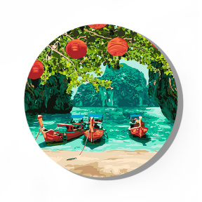 Paradis tropic d40, pictură pe numere rotundă