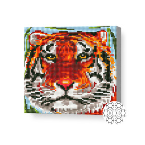 Милый тигр, 20x20 см, алмазная мозаика
