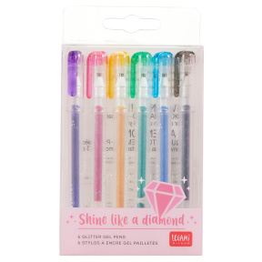 Set pix gel cu glitter Legami "SHINE LIKE A DIMOND", 6 bucăți