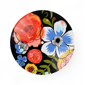 Flori multicolori, d=30 cm, vinil pe numere